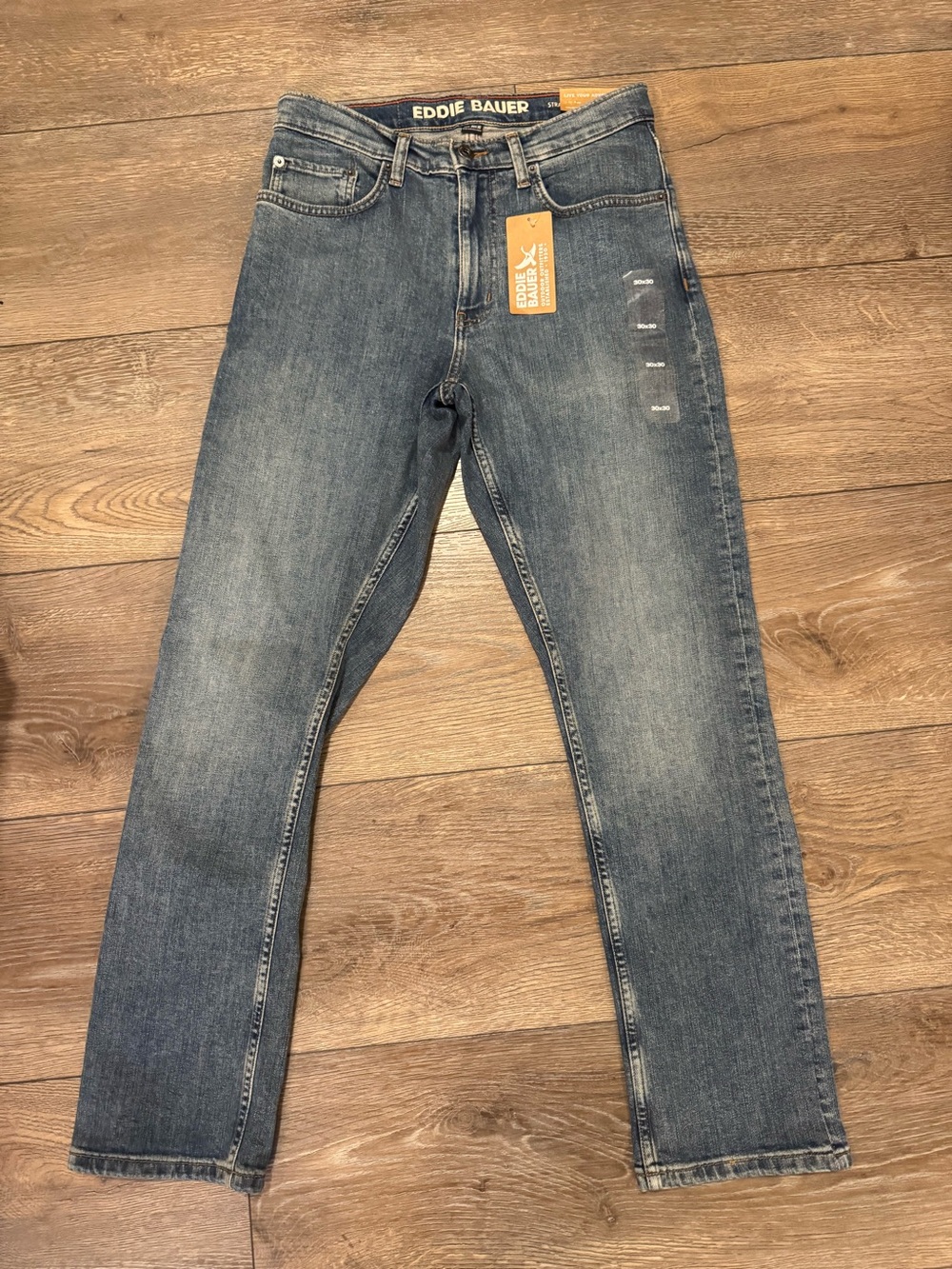 Eddie Bauer Mens Mr Eddies Flex Jeans Straight Fit Dusty Blue 30x30 NWT